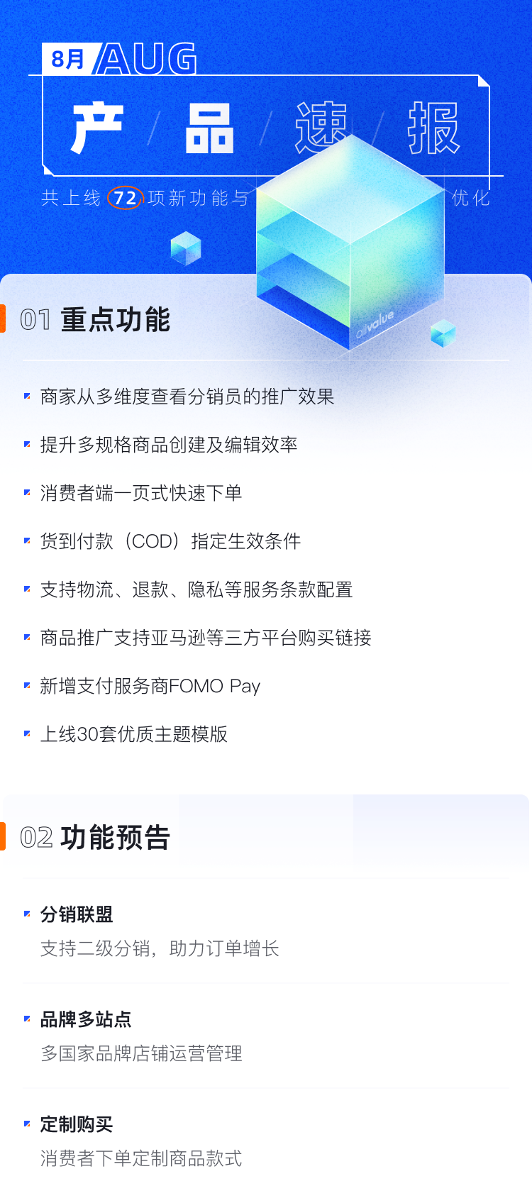 8月產(chǎn)品速報 |二級分銷、支持亞馬遜等平臺跳轉(zhuǎn)及72項功能優(yōu)化