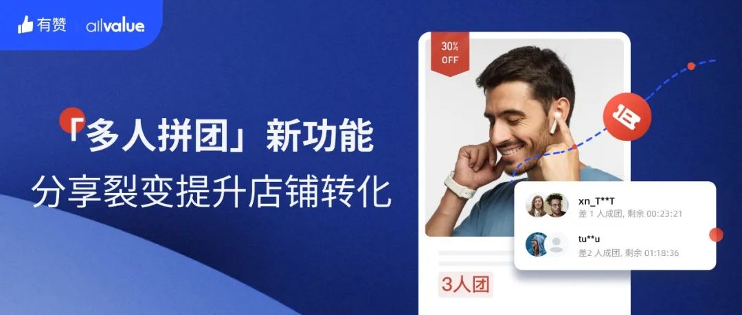 AllValue推出「多人拼團(tuán)」功能，解鎖獨(dú)立站“裂變營銷”新玩法！